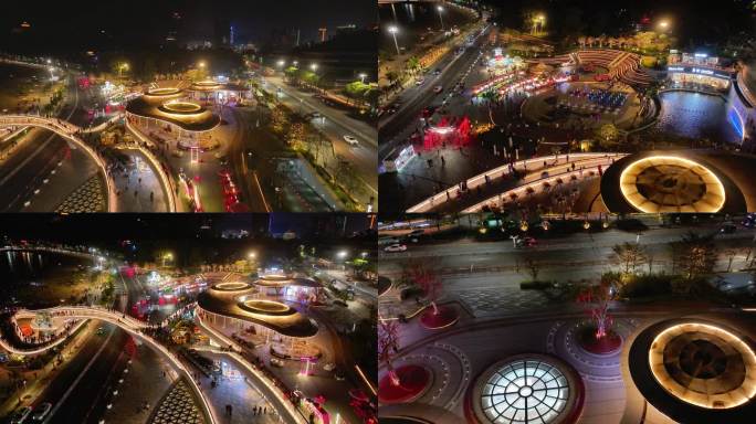 4K航拍多镜头｜珠海城市阳台夜景