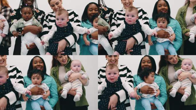 新妈妈团多种族人士哺乳期宝宝白人黑人