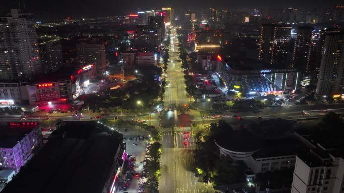 台州温岭九龙新城夜景航拍