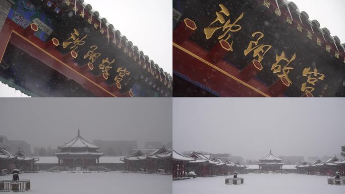 沈阳故宫大雪 风雪大政殿 故宫雪景