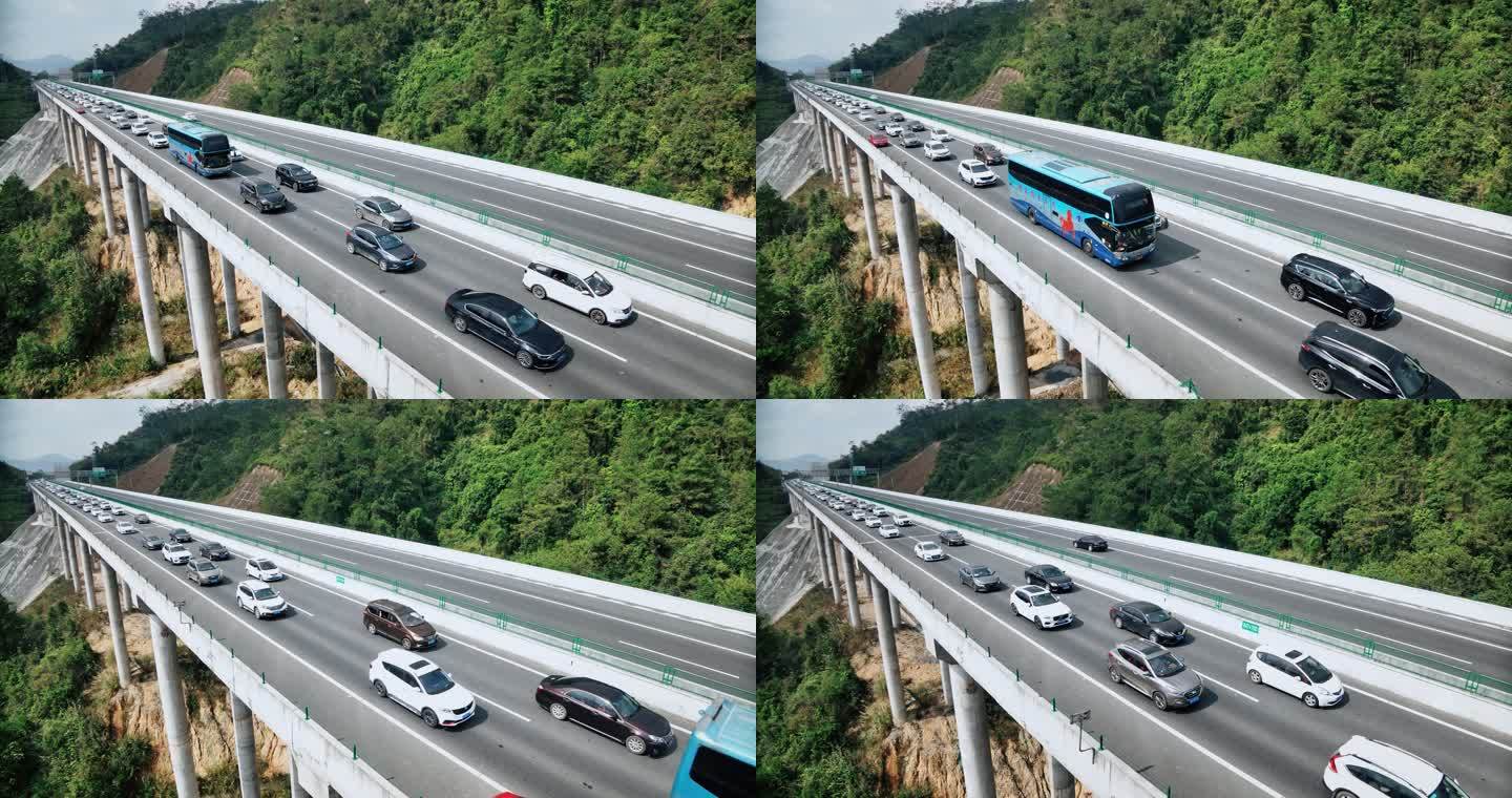 【正版素材】高速公路堵车缓慢行驶0964