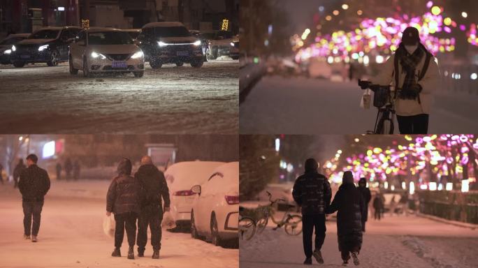 雪夜路人 风雪夜归人