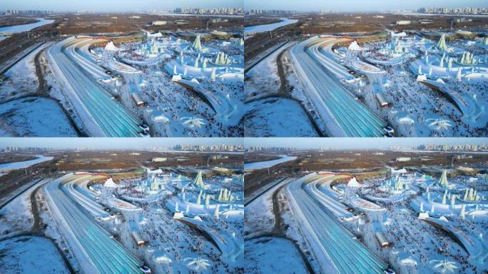 冰雪大世界 大滑梯 哈尔滨