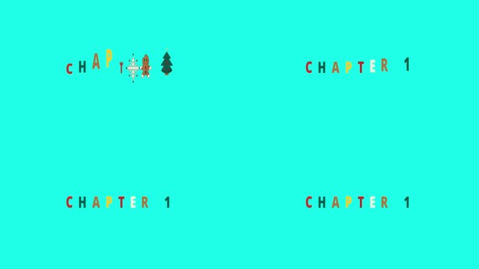 第1章-圣诞节图标的彩色跳跃文本效果-青色背景的文本动画