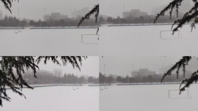 校园雪景