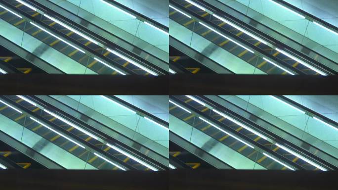 夜间自动扶梯:自动化商场空电梯