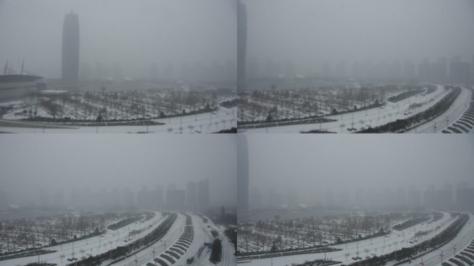 郑州东区下雪的风景 雪景