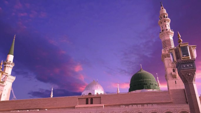 沙特阿拉伯麦加圣地的天房。伊斯兰教标志性清真寺，圣地和麦地那麦加沙特阿拉伯。先知穆罕默德清真寺是伊斯