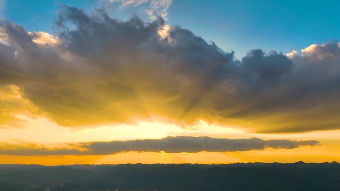 4K山区夕阳云彩