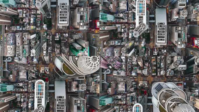 香港九龙日的无人机鸟瞰图