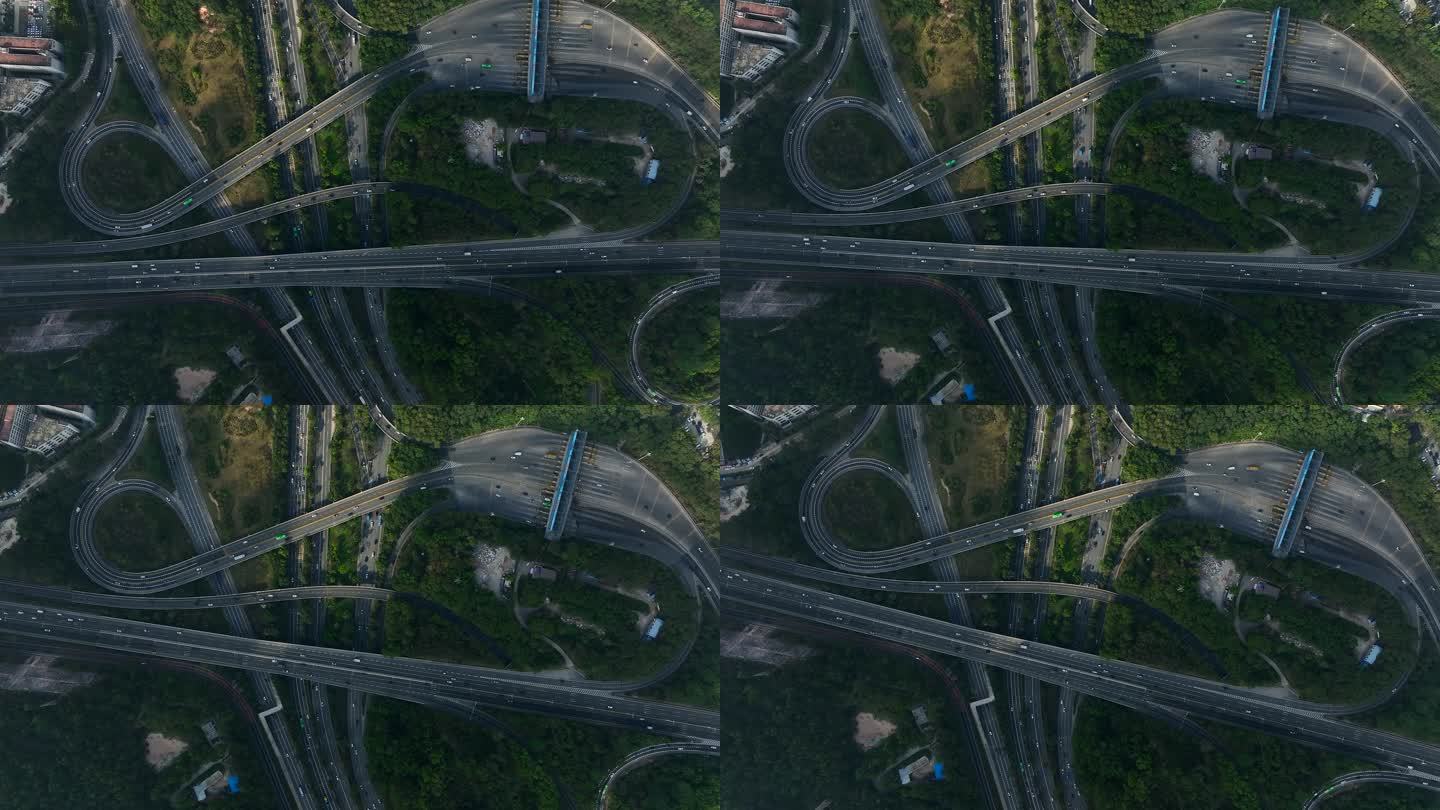 航拍云端下的深圳高速公路