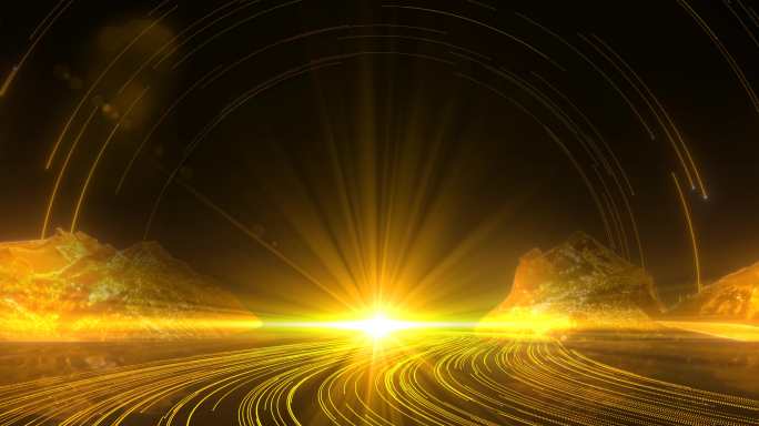 超宽屏金色粒子河流星轨晚会LED视频素材