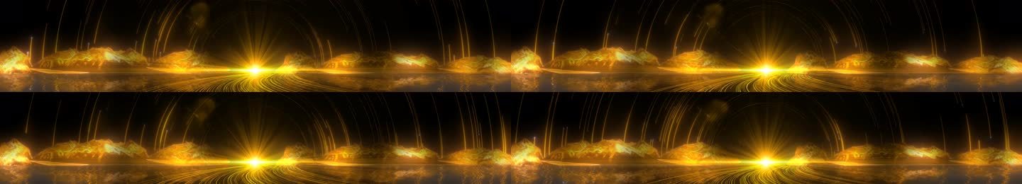 超宽屏金色粒子河流星轨晚会LED视频素材