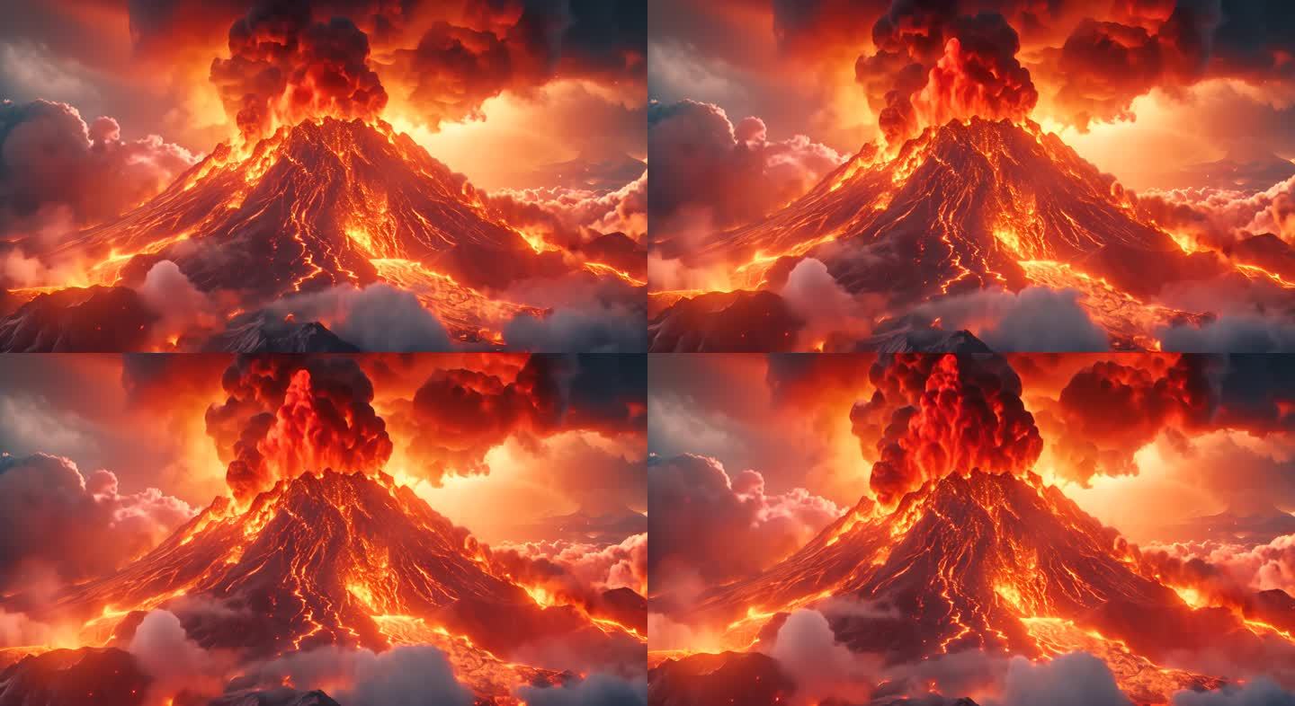 火山岩浆火山口喷发