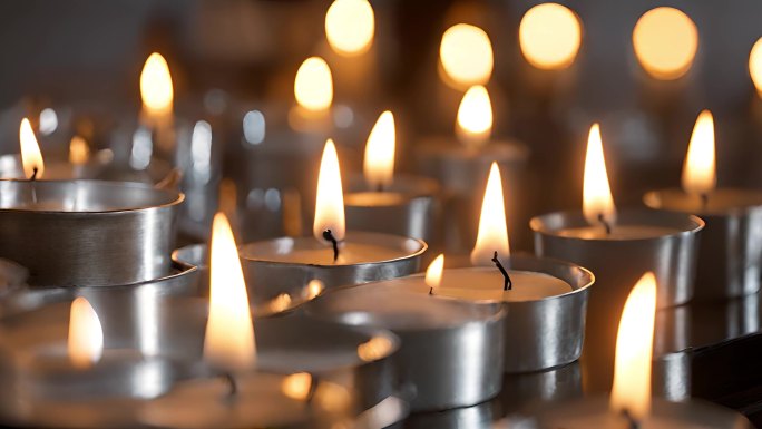 酥油灯祈福烛光烛光烛火蜡烛祈祷纪念思念