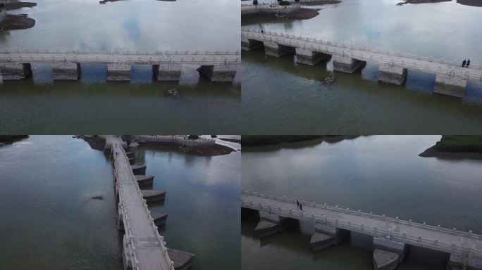 航拍 福建 泉州 洛阳古桥 古代海石桥1