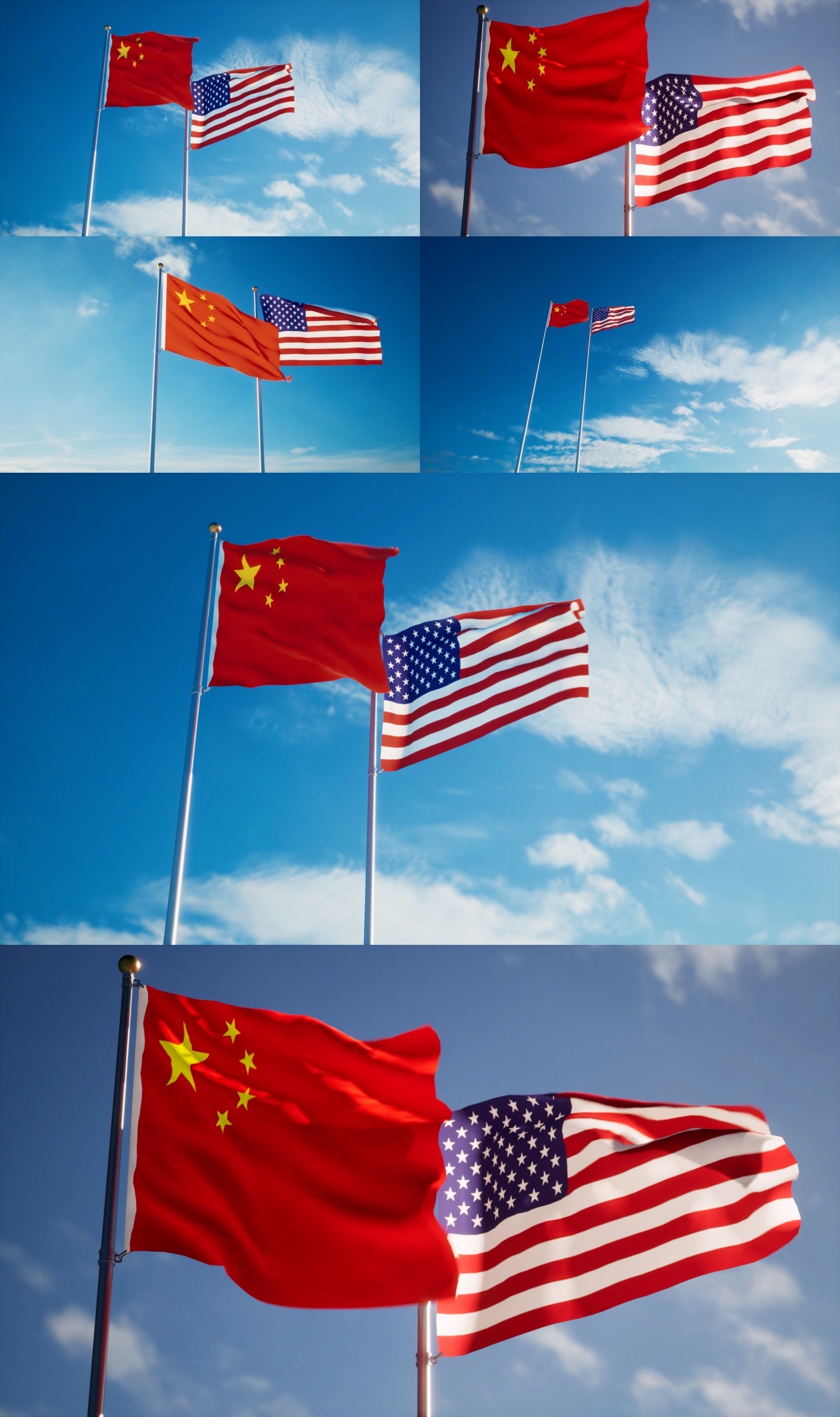 中美旗帜中美关系中国美国旗帜