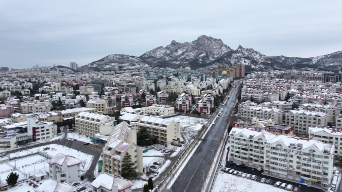 青岛雪景海岸线城市展览馆崂山-43