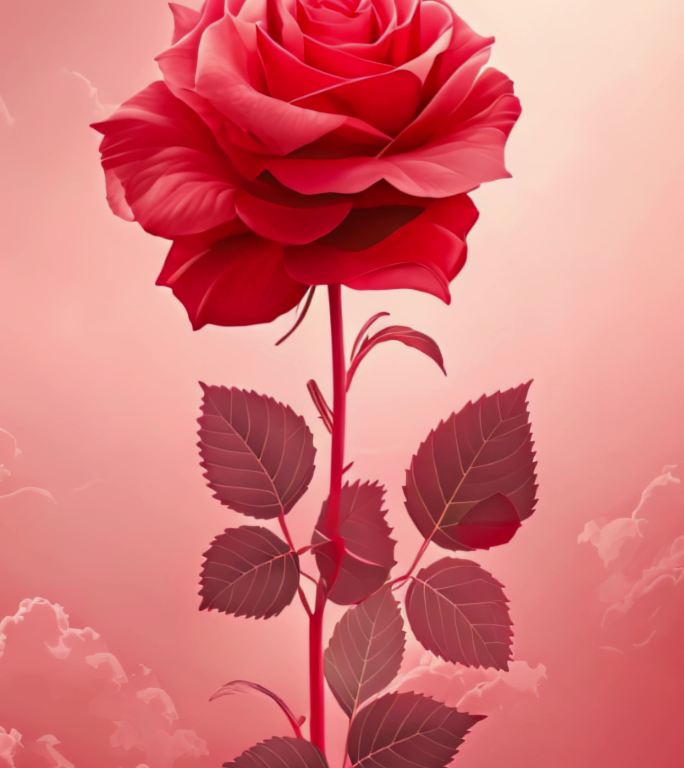 红色玫瑰花背景（竖屏）