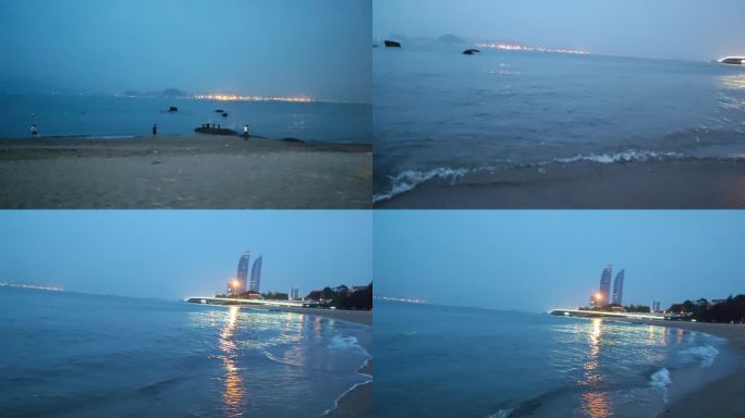 凌晨将近日出的海边