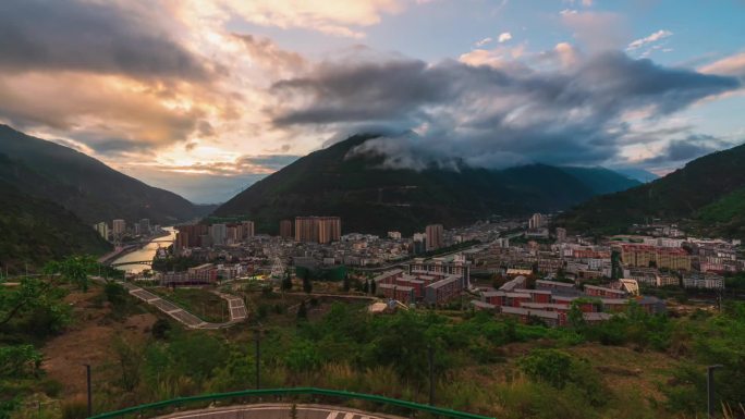 雅安市石棉县城市标志建筑延时