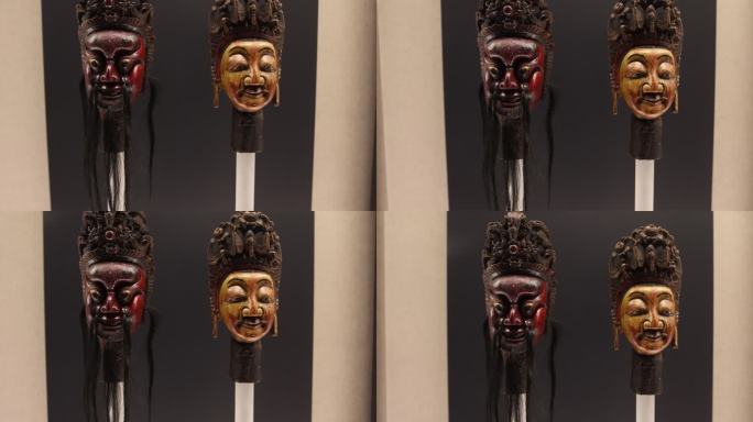 少数民族土家族木雕傩戏面具清代傩公傩婆