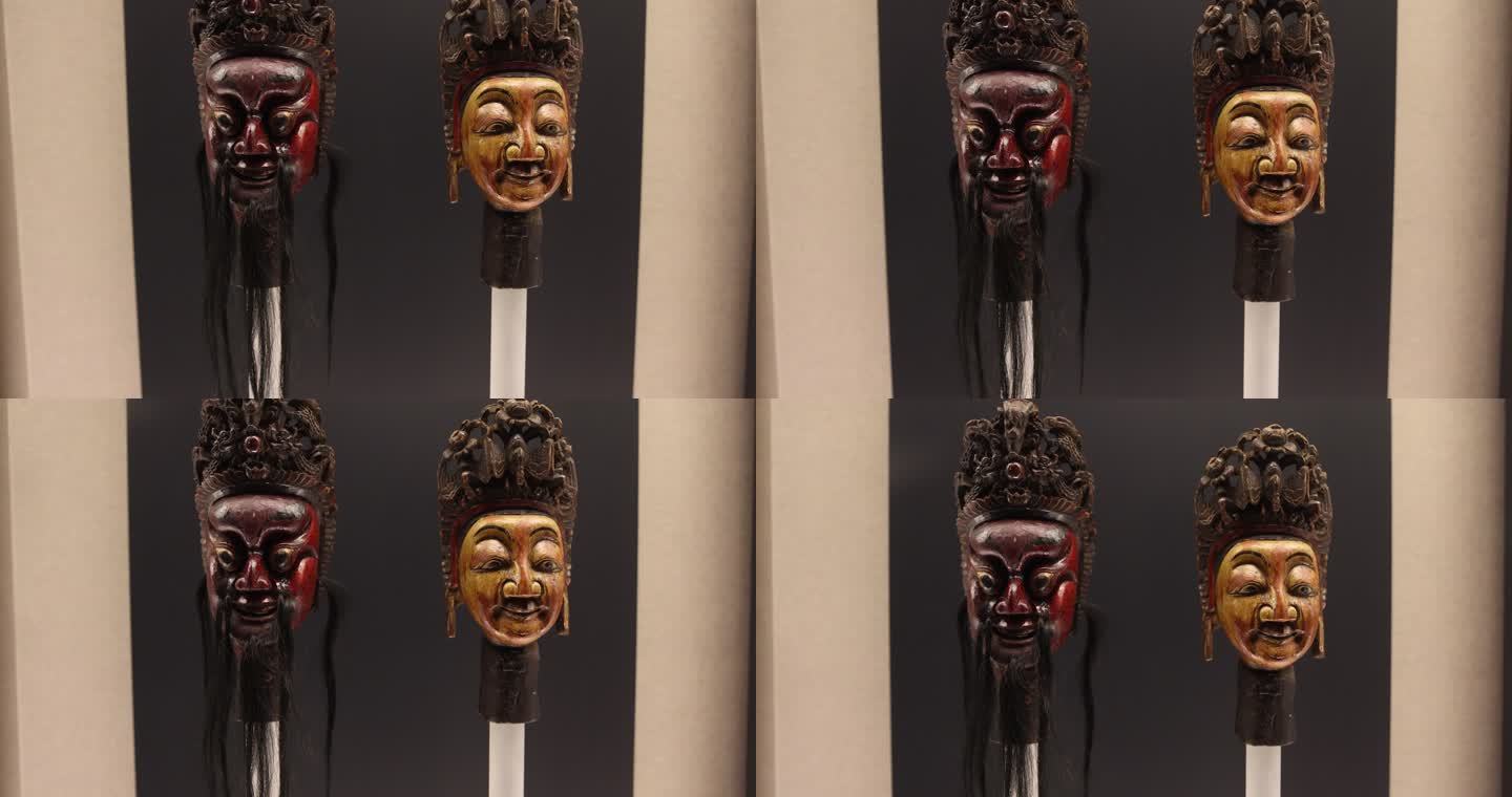 少数民族土家族木雕傩戏面具清代傩公傩婆