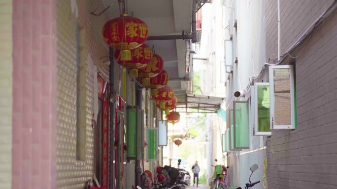 广东省 汕头市樟林古镇 巷子里的灯笼