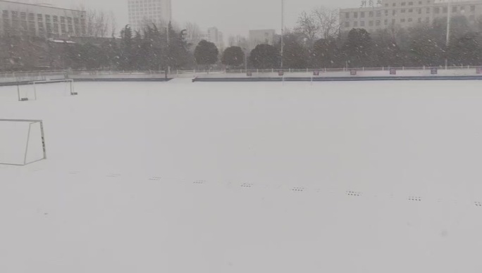 校园雪景