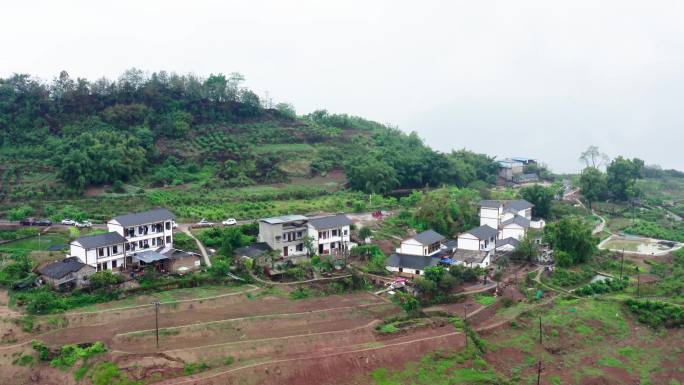 大渡口金鳌山农村航拍风光