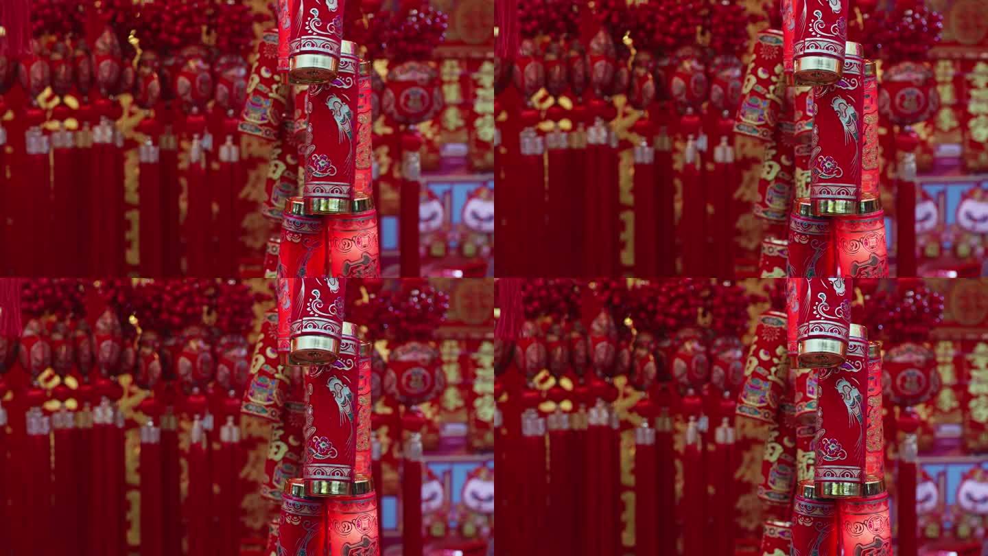 中国春节的鞭炮装饰