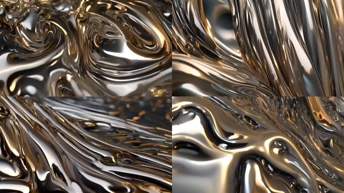金属银色液体流动
