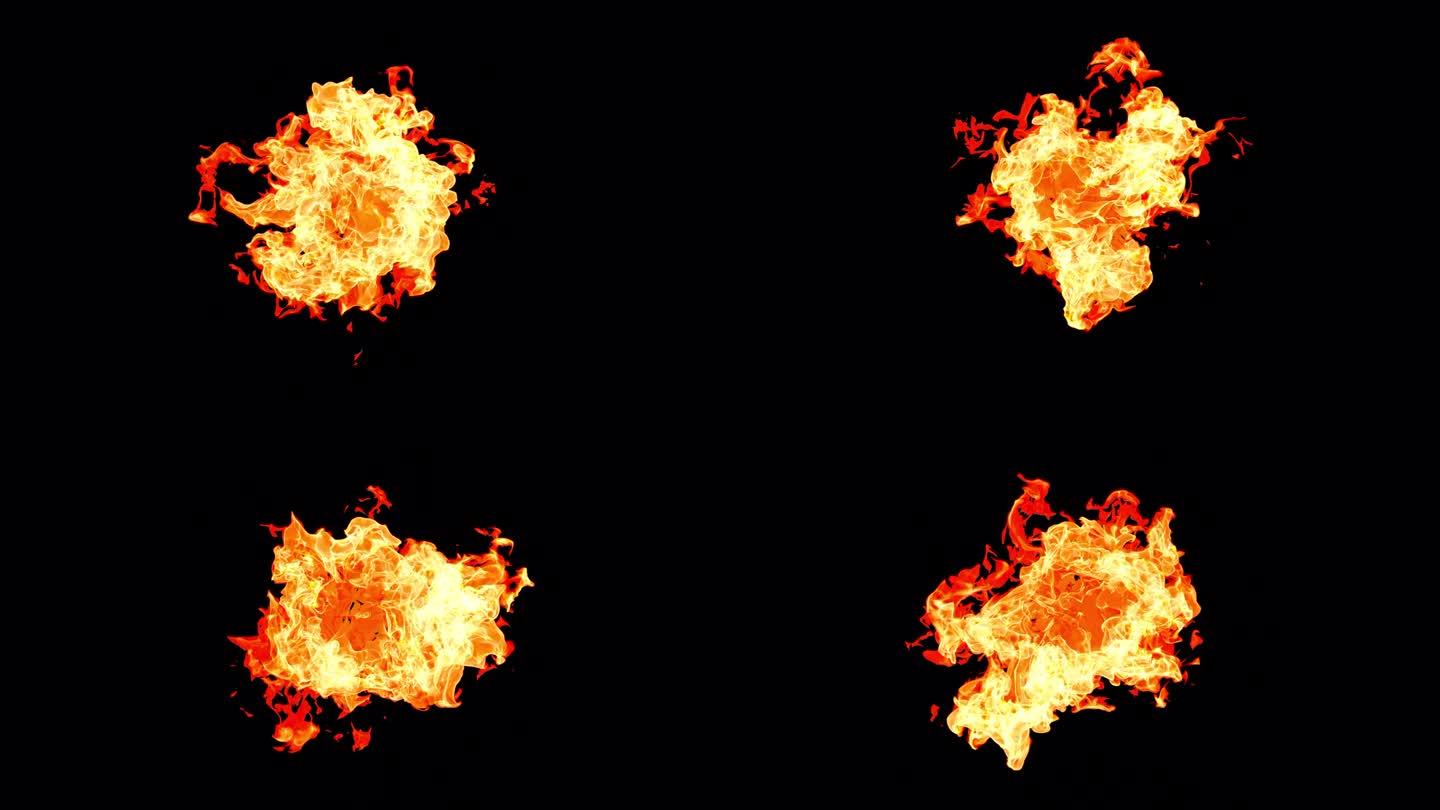 抽象火焰的迷人展示吸引了人们的注意力，展示了能量和动态运动的生动表现。这个alpha频道的镜头捕捉到