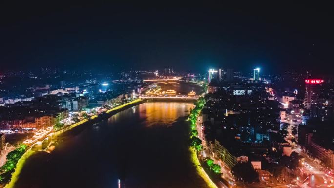 雅安市雨城区城市夜景延时