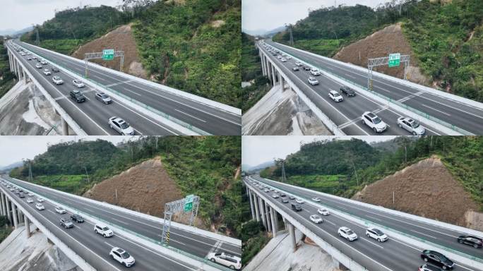 【正版素材】高速公路堵车缓慢行驶0966