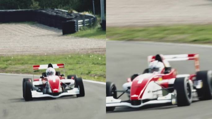 在赛道上行驶的赛车