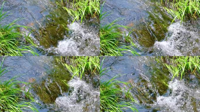 河边流水河流河水小溪山泉泉水流体液体水流