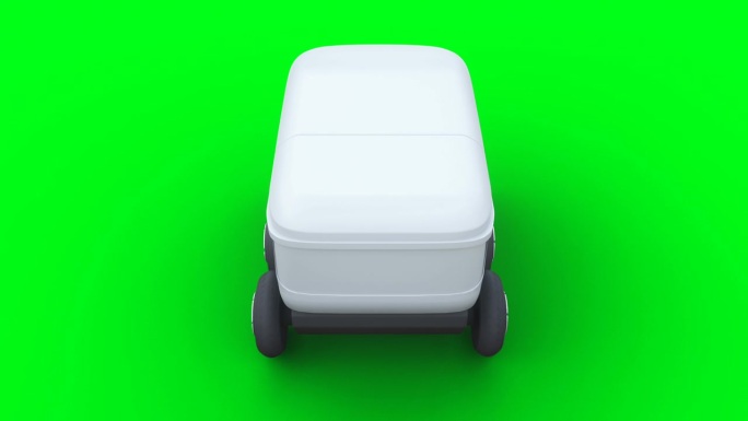 自动送货机器人。逼真的4k绿屏动画。