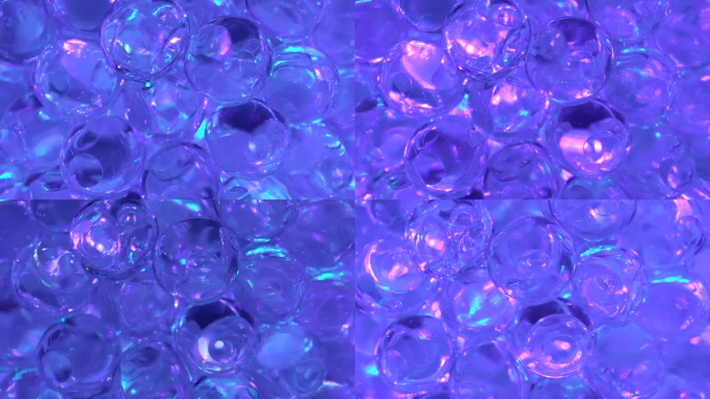 透明的凝胶球和变化的照明