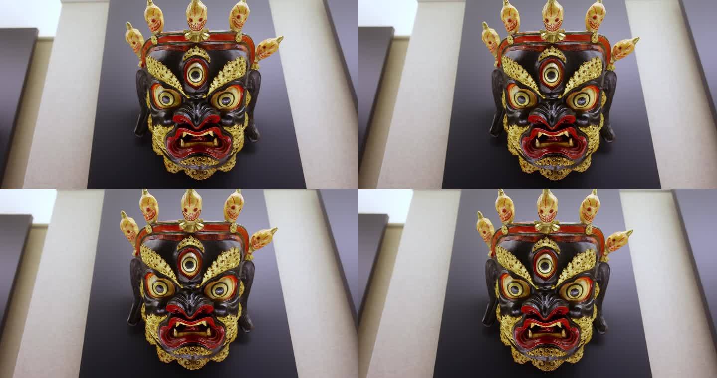少数民族藏族面具彩漆跳神面具