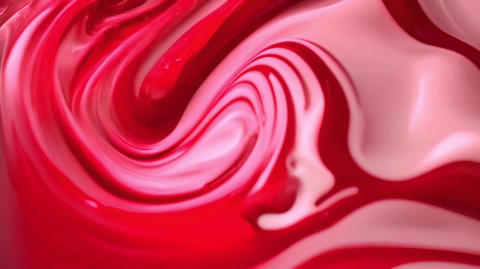 红色抽象液体流动 4K红色抽象