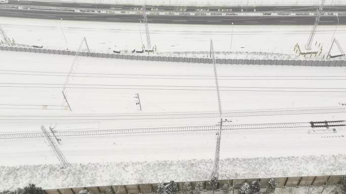 雪景 下雪 雪花 火车站 生活小区
