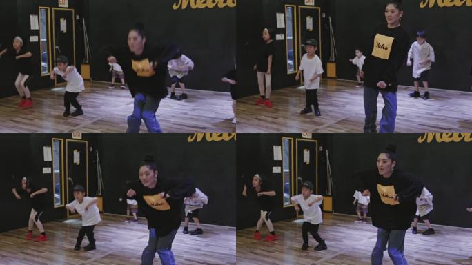 日本Hiphop老师和她的学生一起跳舞