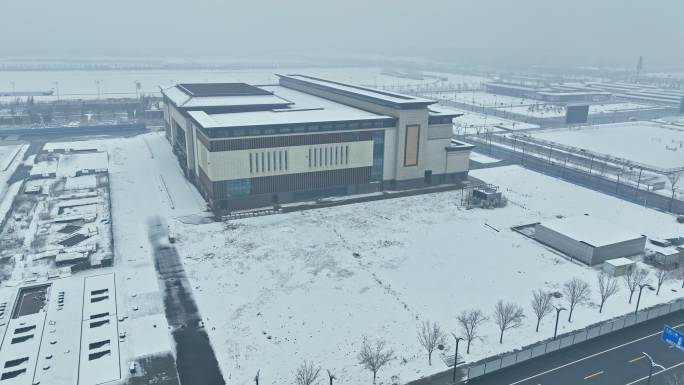 秦汉国际马术中心雪景航拍