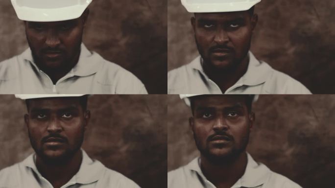 工厂的工人非洲工人肖像特写视频素材