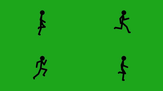 奔跑的人动画绿屏运动图形