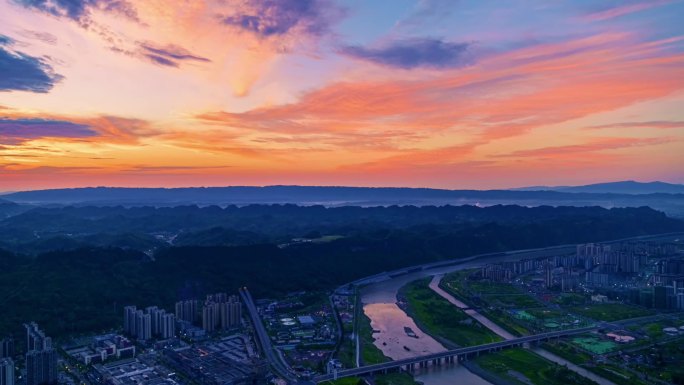 雅安市雨城区城市标志建筑延时