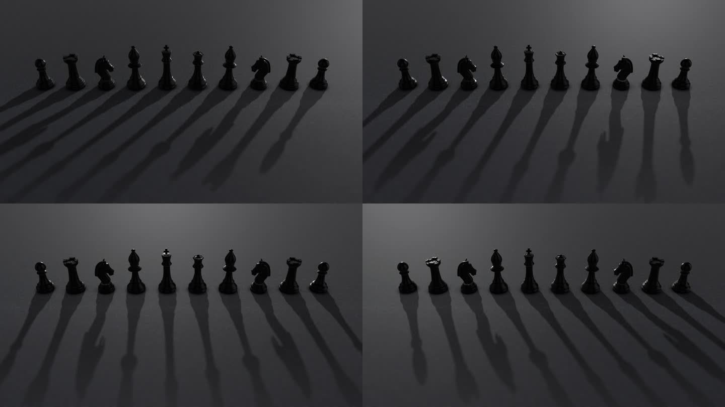 黑棋中的棋子在动态的阴影中移动