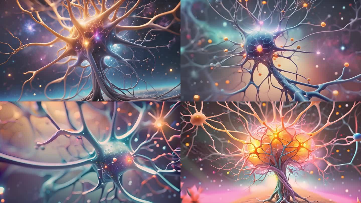 科技科幻细胞神经元DNA分子结构组织