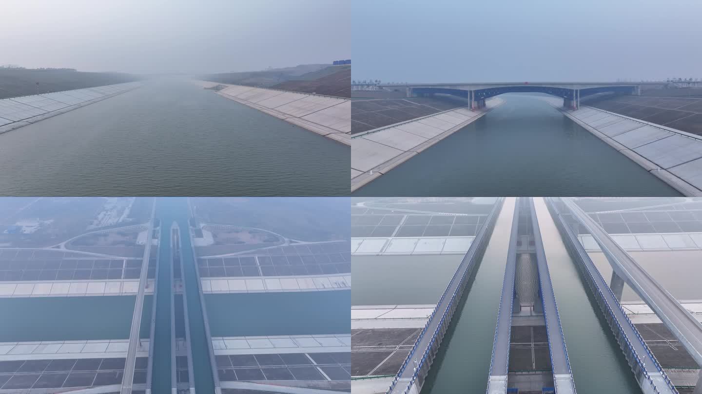 引江济淮工程淠河总干渠渡槽视频